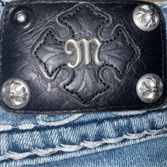 Miss Me Signature Ankle Skinny Jeans 29 Bling Pocket Mid Rise Stretch Y2K - Picture 8 of 9